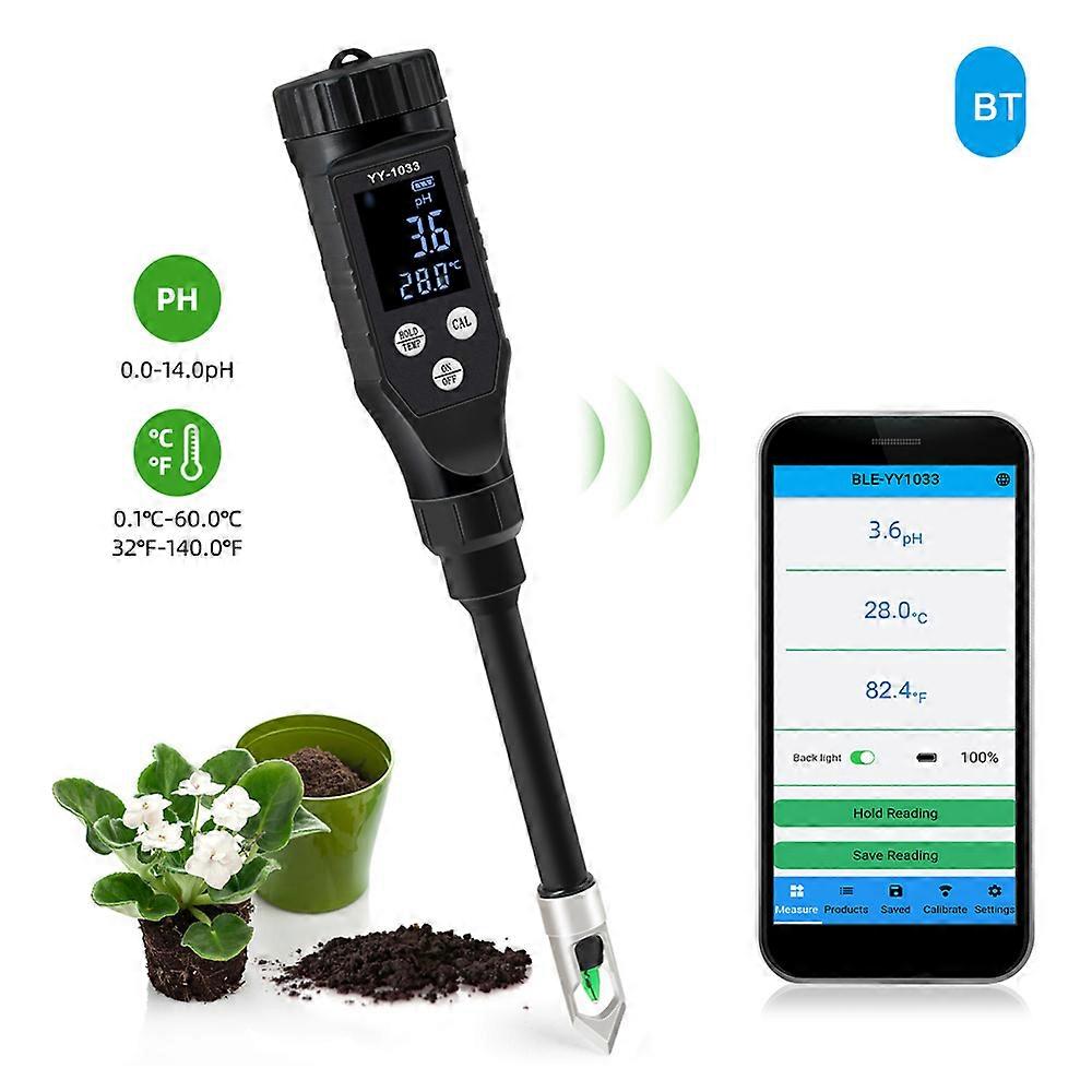 2 in 1 LCD Digital Display Soil PH Tester Soil Temp/PH Testers Garden Planting Soil Detector Soil Temperature Test Tool Soil Detect Device