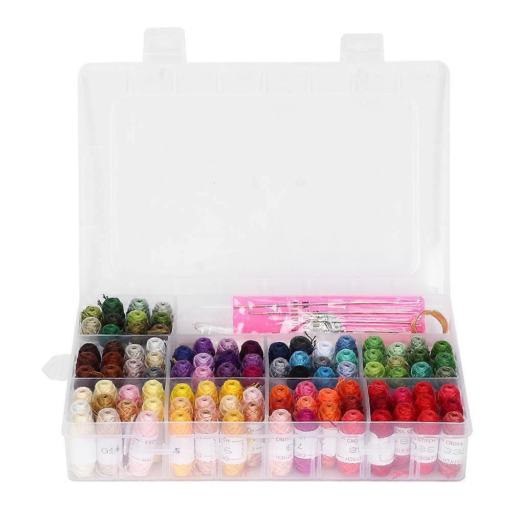 Multicolor Home Sewing Kit 100 Colors Embroidery Thread Needle Set for DIY Handcraft Projects