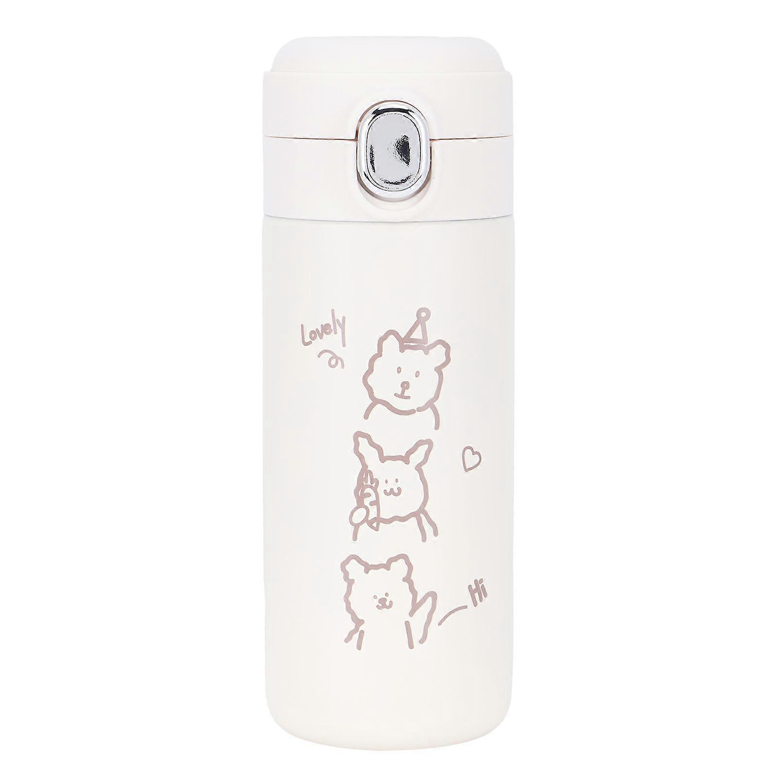 Cartoon Style Vacuum Flask Bottle Cup Portable Cute Bear Pattern Children's Mug for Drinking