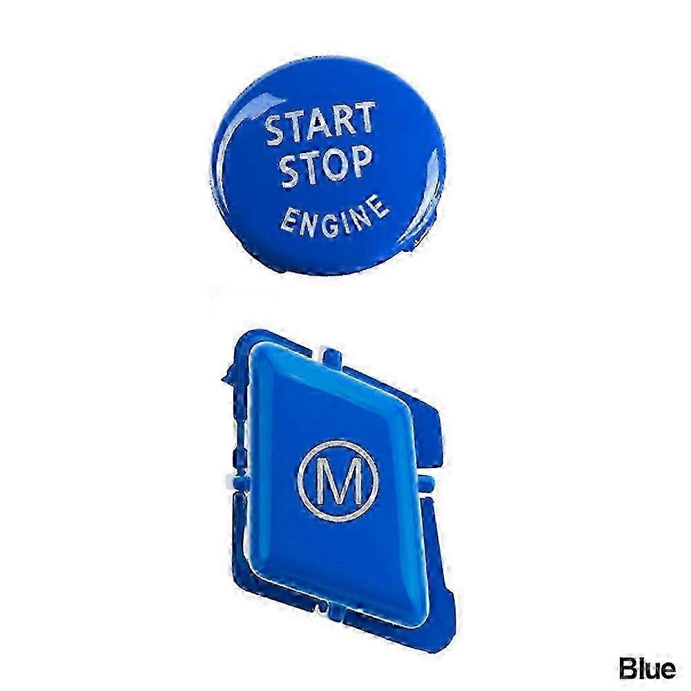 2pcs Car Steering Wheel M Alphabet Mode & Start Stop Engine Button Fit For Bmw 3 Series E90 E92 E93 M1 M2 M3 M4 M5 2007-2013