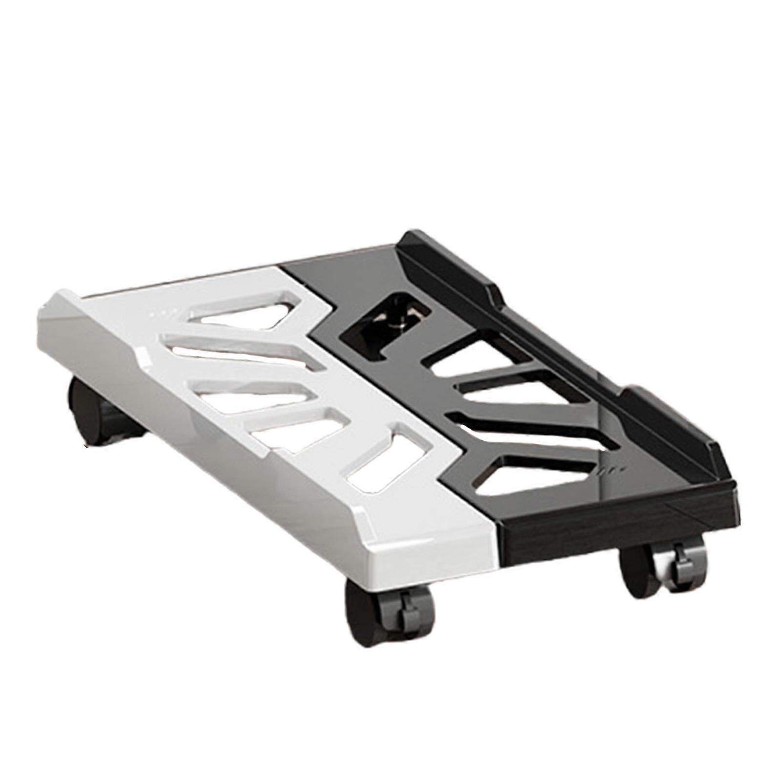 Computer Tower Stand Support with Adjustable Setting, Ensures Efficient Cooling for Long Hour Computer Users Students  black and white