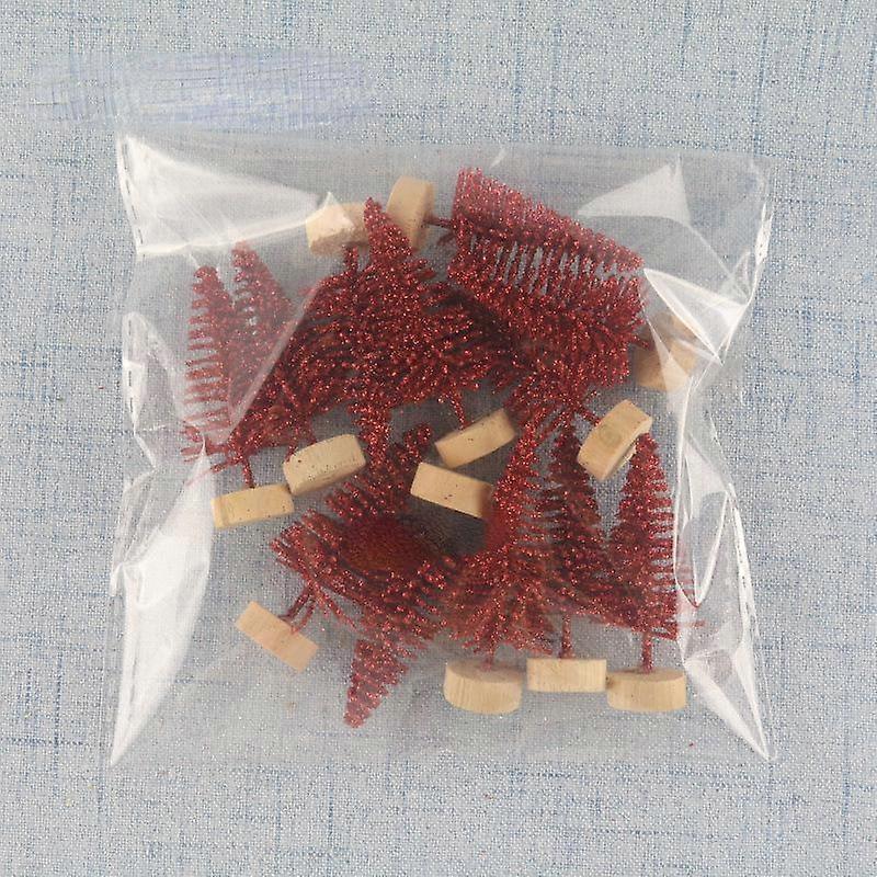 12Pcs Mini Christmas Tree Snow Pine Christmas Decorations DIY Snow Decoration Mini Trees