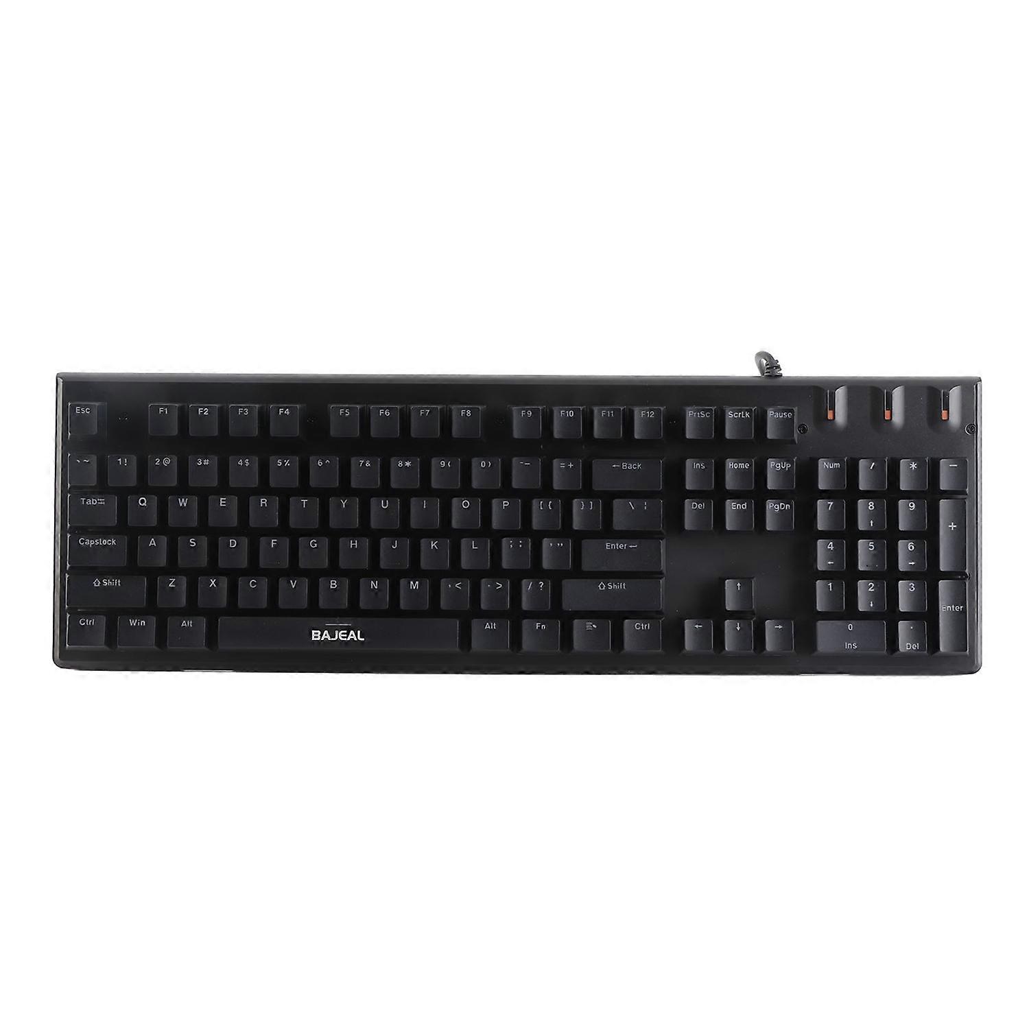 Wired Mechanical Gaming Keyboard with Illuminated Blue Switches USB Connection Ergonomic Tray for Co