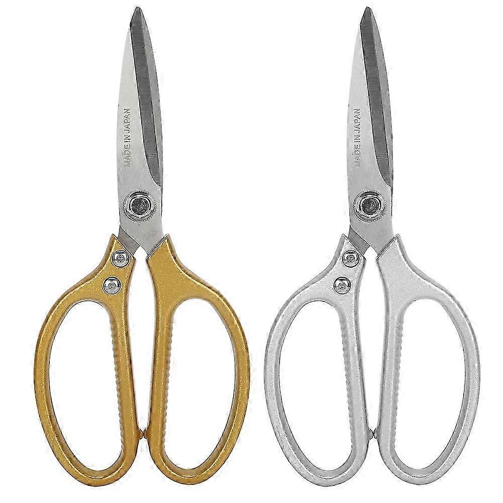 2Pcs Scissors SilverGold Use for Household Tailor Multifunctional Kitchen Bone Cutter