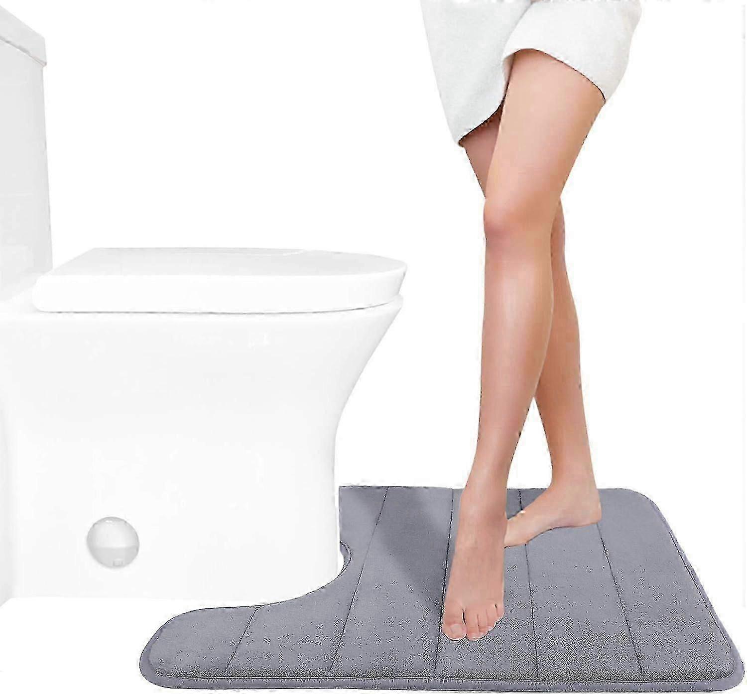 Memory Foam WC-Badematte U-förmig, Toilettenkonturteppich, weich und bequem, super Wasseraufnahme, N