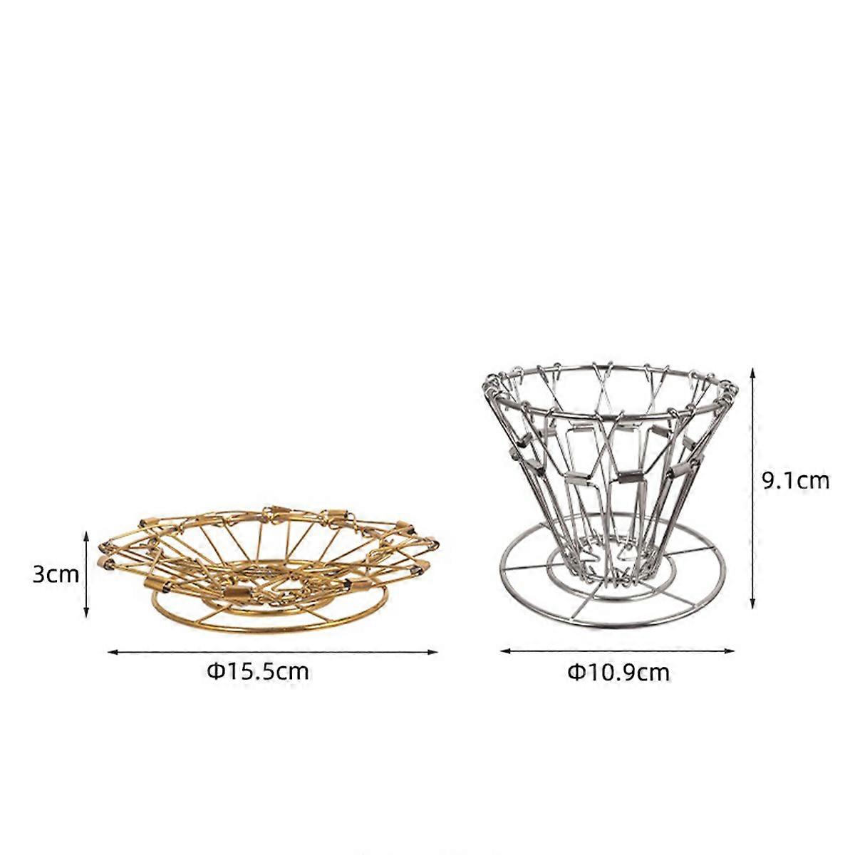 Coffee Filter Cone Pour Over Coffee Dripper Stand Holder Silver