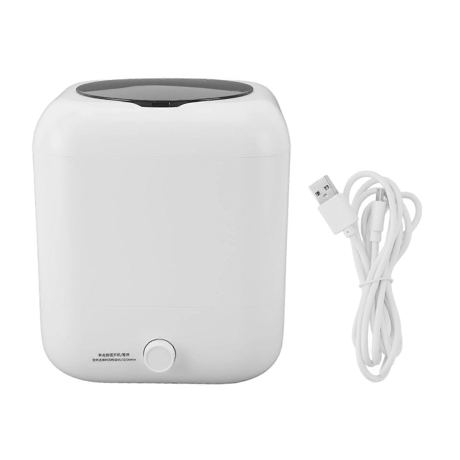 Mini Washing Machine 5L Portable Underwear Washing Machine Digital Display 3 Level Timing Waterproof Auto Water Inlet Drainage Top Load White