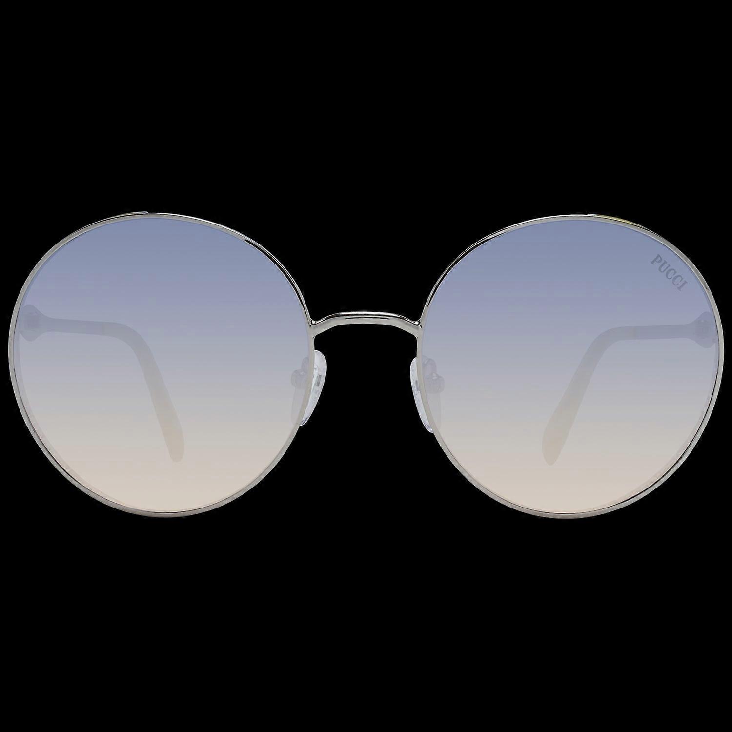 Emilio Pucci Ep0187 5616b Women's Round Sunglasses – Silver Frame, Gradient Gray Lenses