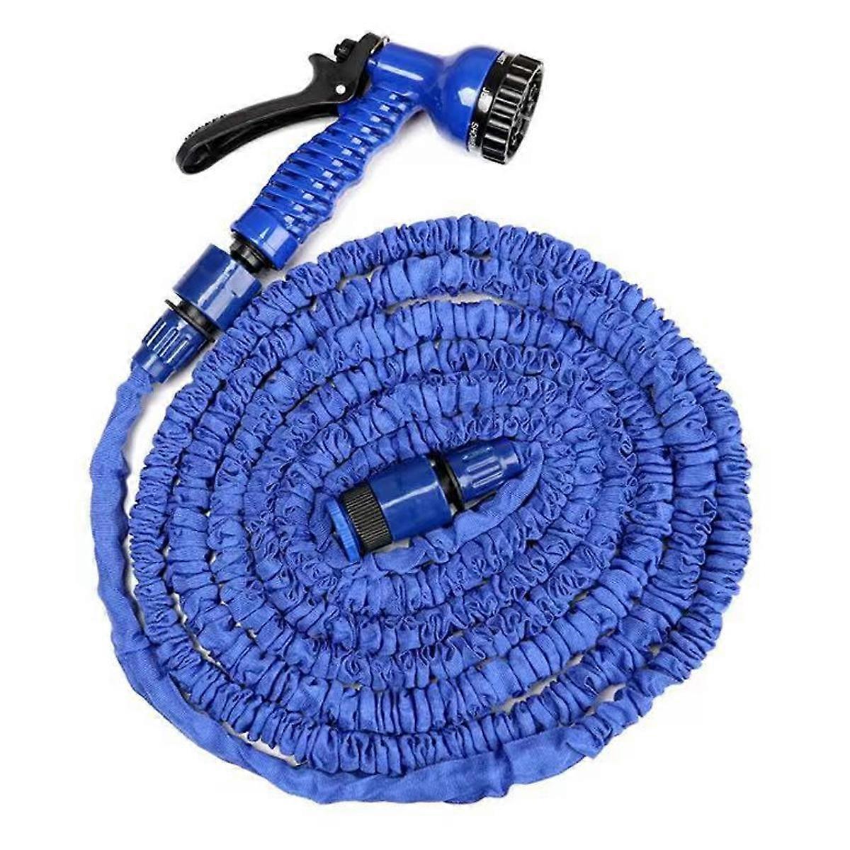 The scalable garden hose, 7-function nozzle with two joints, light-proof water hose used for garden watering and cleaning, 15m after water