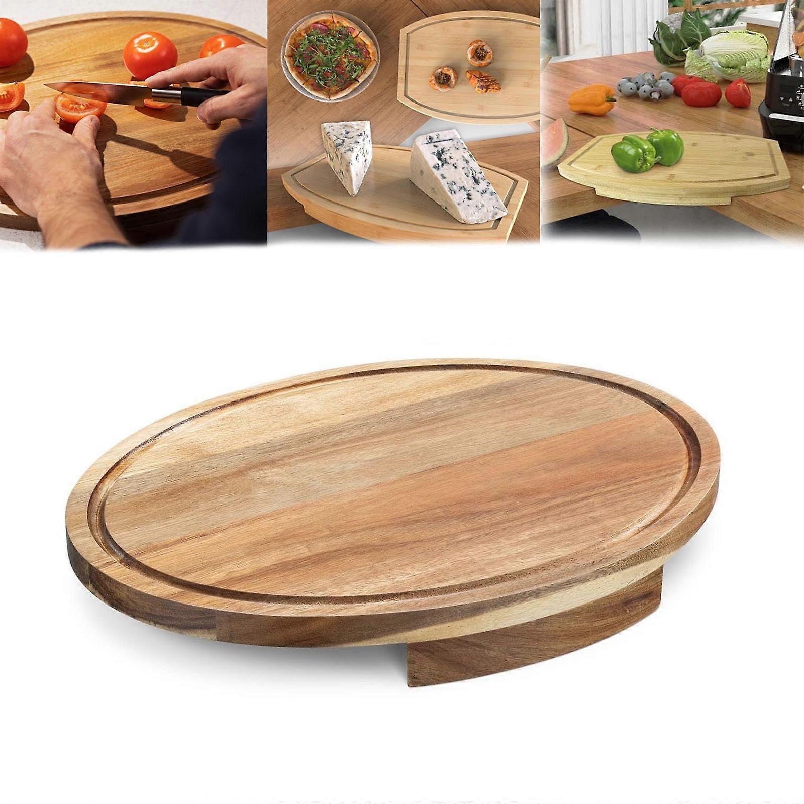 Corner Cutting Board, Space Saving Wooden Corner Counter Cutting Board with Juice Groove