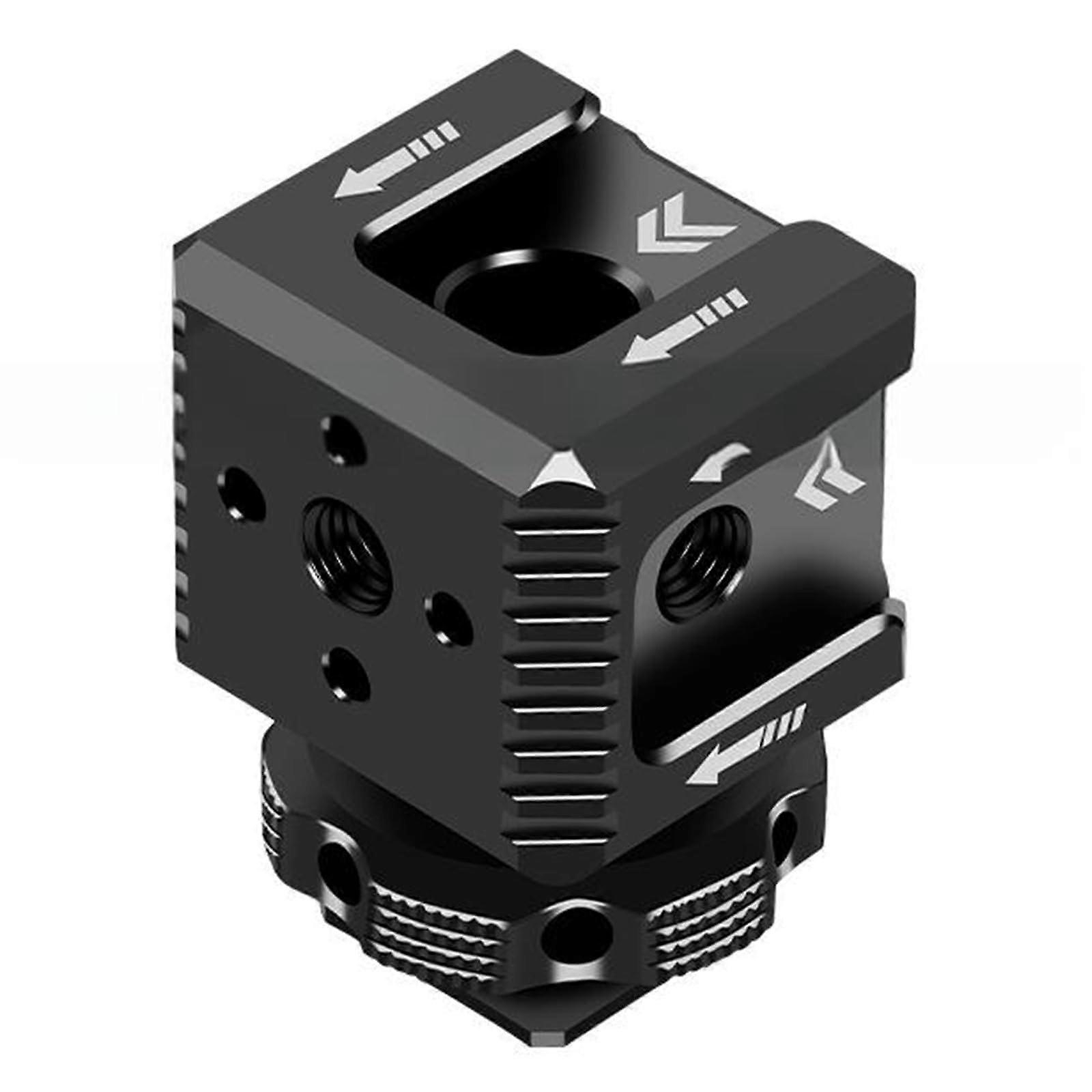 Camera Accessory Holder with 3 Hot Shoe Adapters for Flashlight Microphones and Monitors