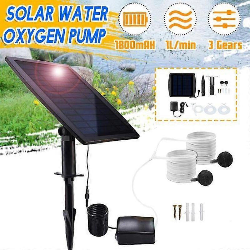 Solar Powered Oxygen Pump Kit + Solar Panel For Garden