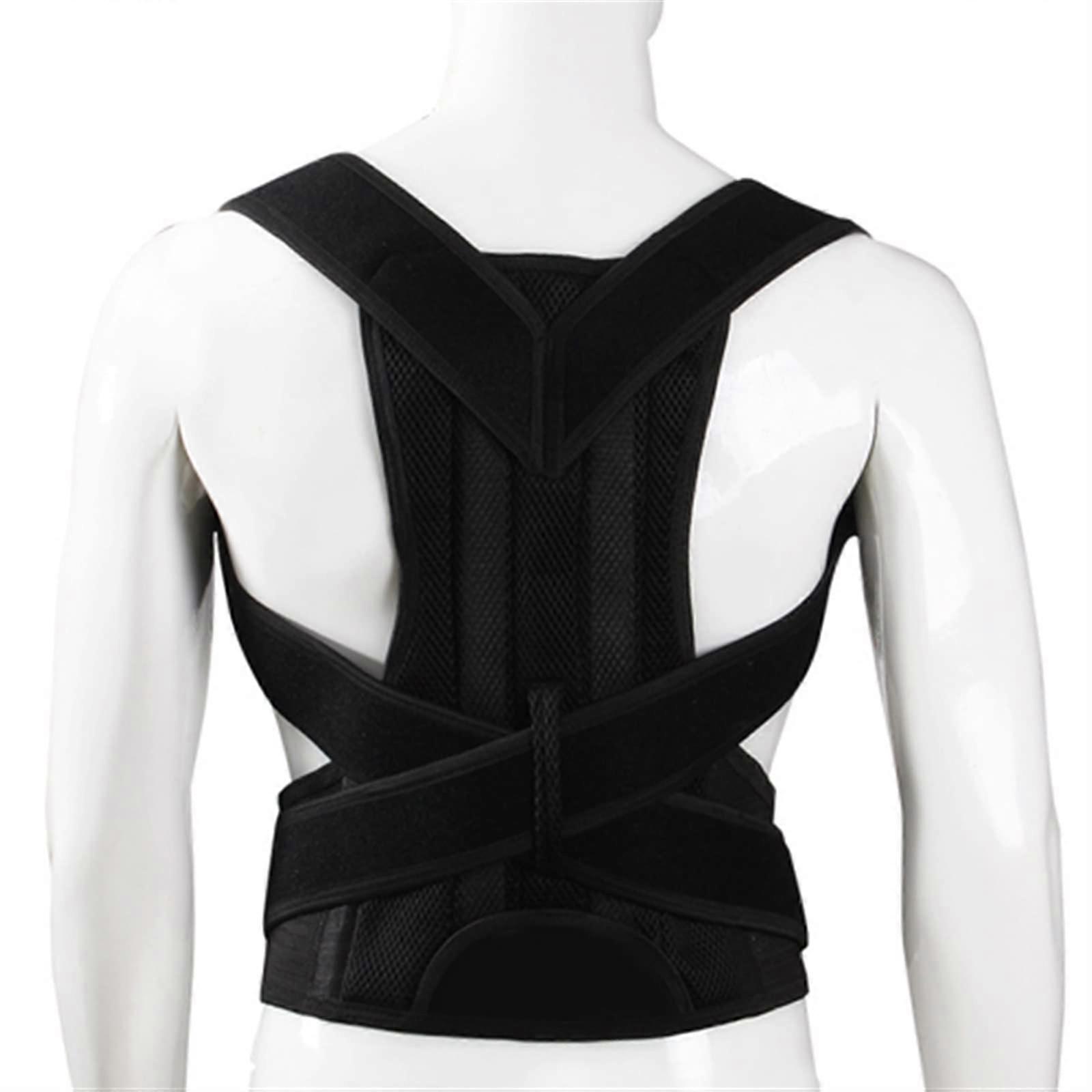 Brace Support Back Shoulder Straightener Belt Corset Upper Back Pain Relief S Size Black Cervical Spine Posture Corrector Strap