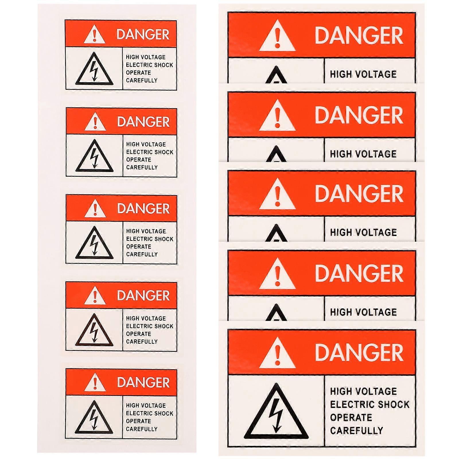 10 Pcs DANGER Avertissement Autocollants Adhésif Arrière Signe Sûr Autocollant Clair Grande Police Texte Autocollant