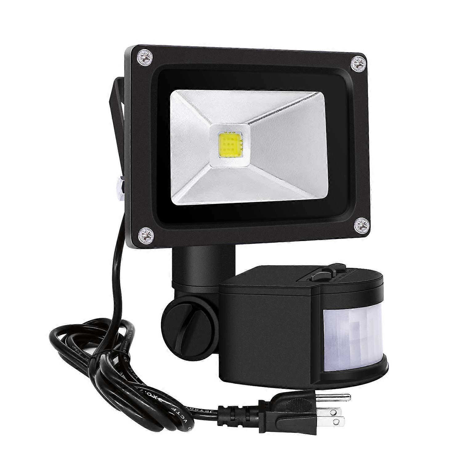 Motion Sensor Flood Lights Outdoor,10W Induction LED Lamp, IP65 Spotlight,6500K