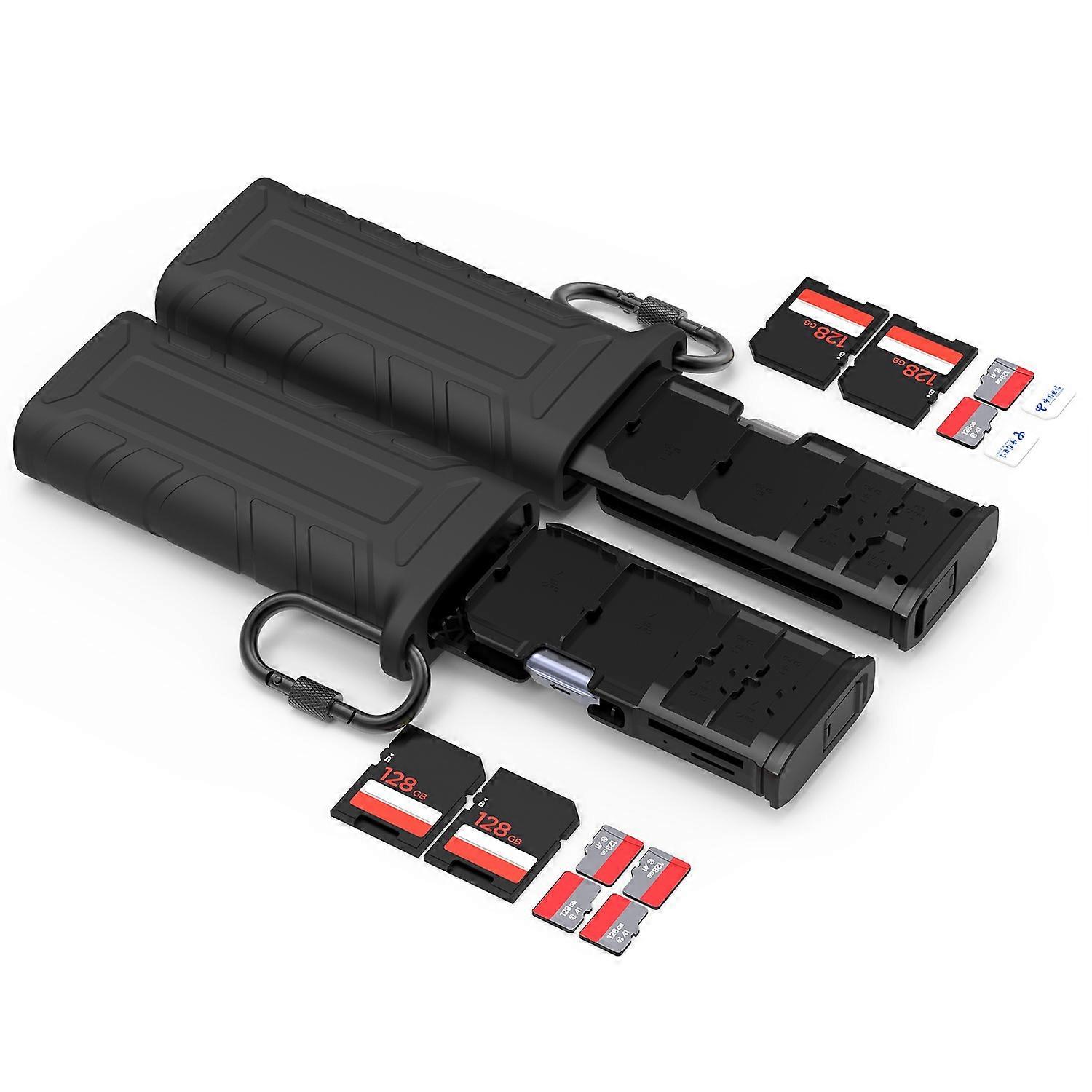 High-Speed Card Reader Portable Storage Box for SD/TF Cards Action Camera Phone Tablet Data Transfer