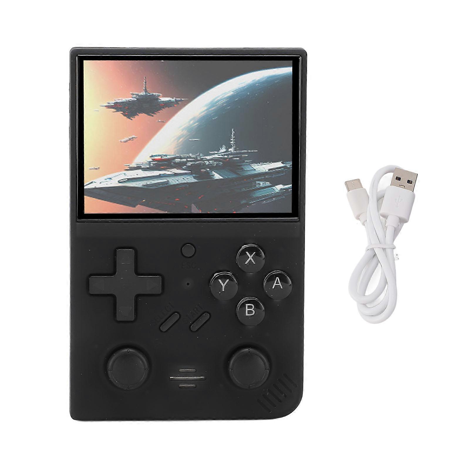 Handheld Retro 3.5 Inch IPS Screen Open Source Portable Video Game Console with Dual 3D Joysticks 64GB Small Memory Card for Kids