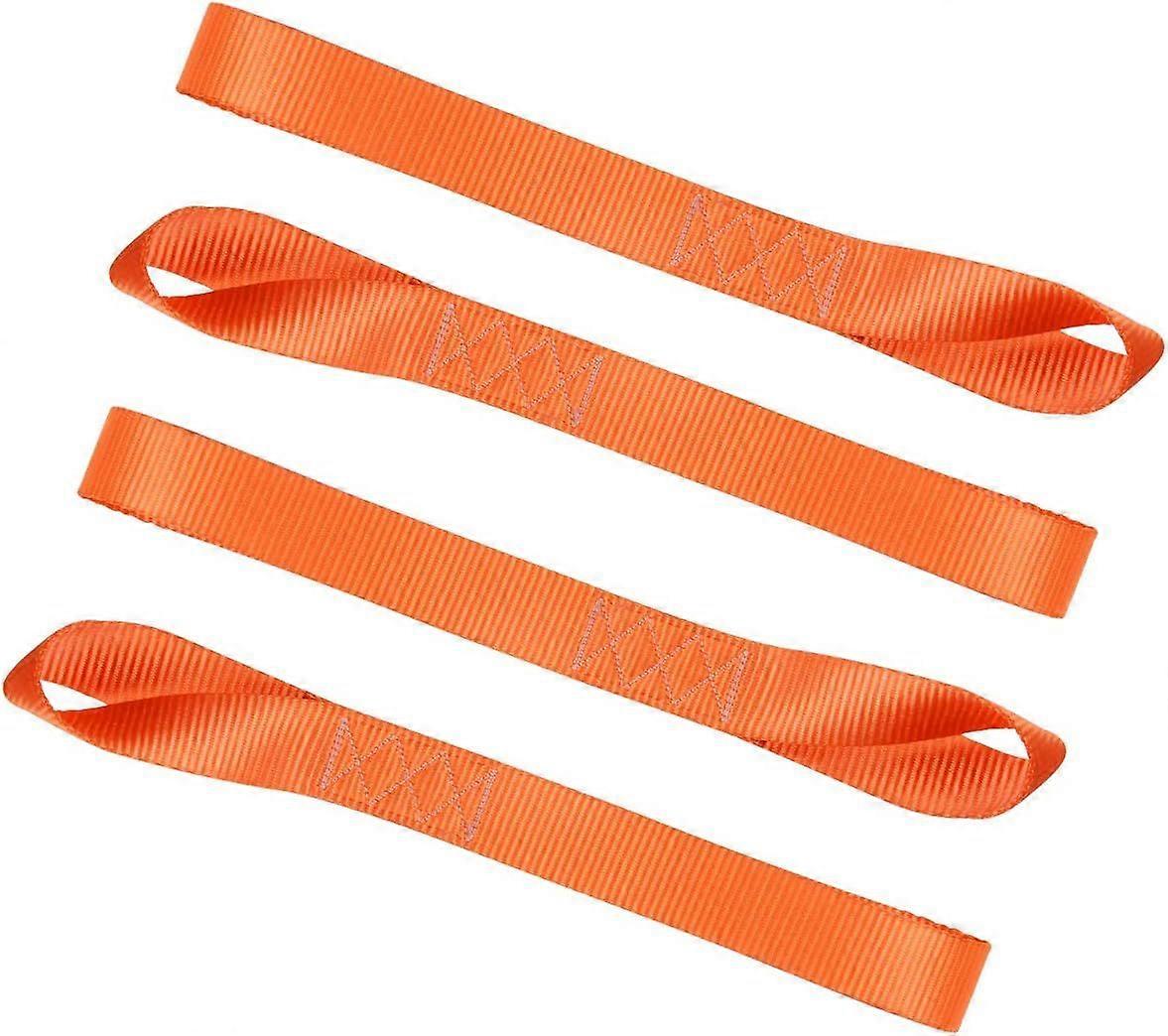 (4pk)  Soft Loops Tie Down Straps 12,000lbs Max Strength 18"X1.7" Heavy Duty Motorcycle Tie Downs for use with Ratchet Strap - Secure Trailering of Mo