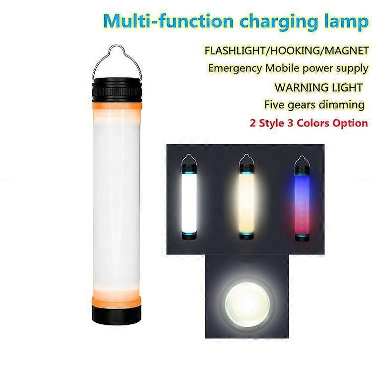 Super Bright USB Rechargeable SOS Emergency Warning Light Sticks Portable LED Flashlights Multi-Function Camping Lantern