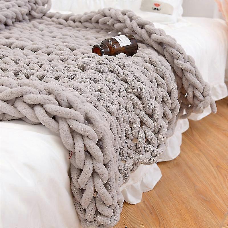 Hand gestrickte dicke Decke dick warm gemütlich soft to Touch