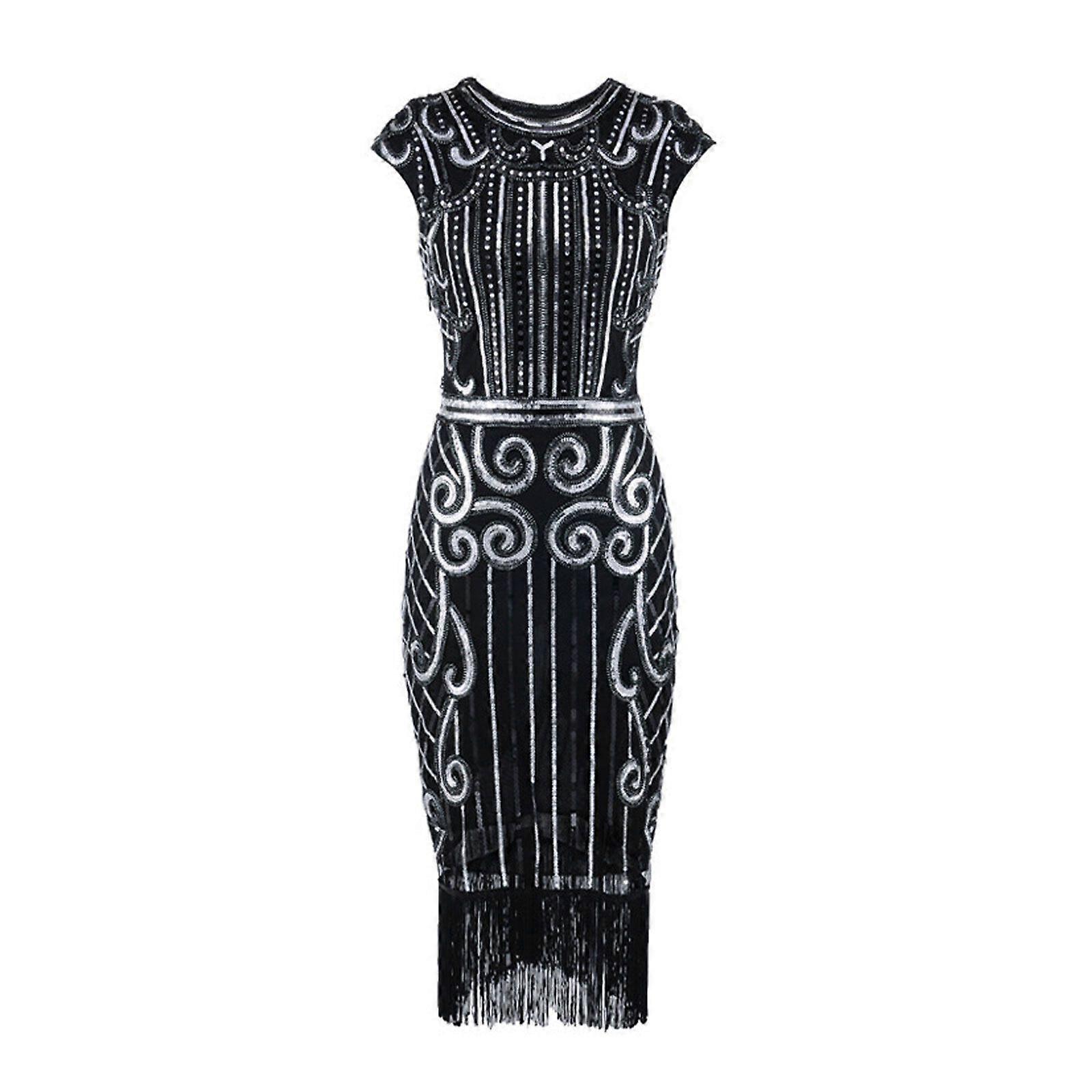 Προώθηση Γυναίκες Φανταχτερό φόρεμα Ρετρό 1920s Στυλ Flapper φόρεμα Πούλιες, Στρογγυλό λαιμό, Κοκτέιλ Φορέματα Κόμμα 50% Προσφορά