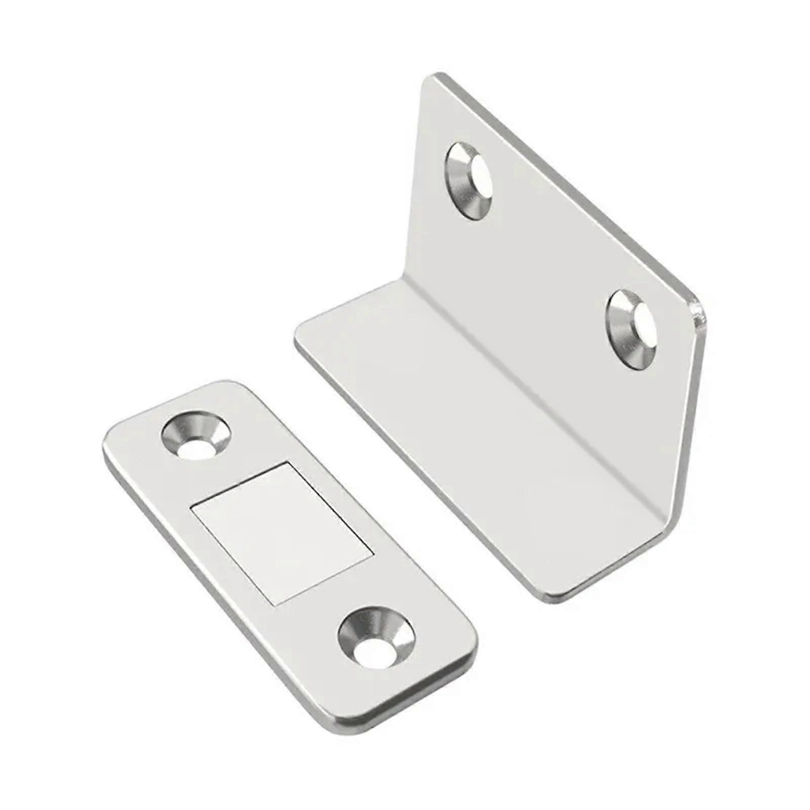 Magnetic Cabinet Catches 10PCS Ultra Thin L Latch for Cupboard Doors, 2.5 Inch, Durable Steel, Easy Install