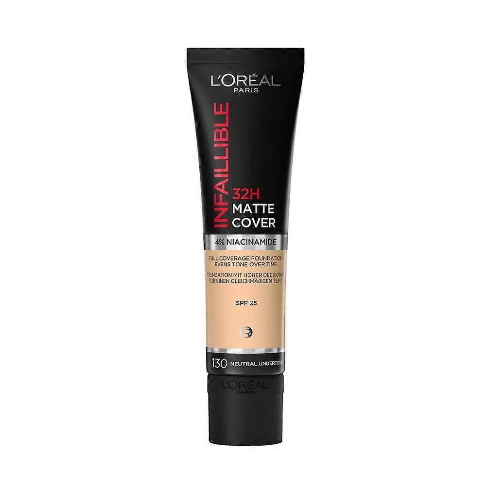 2 x L'Oréal Infallible 32HR Matte Cover Foundation 30ml - 130 Neutraler Unterton