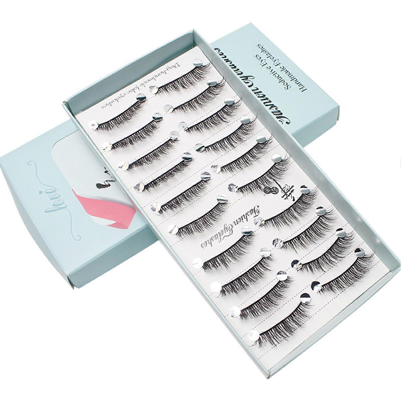 10 Pairs Realistic-looking False Eyelashes Premium Simulation False Eyelashes