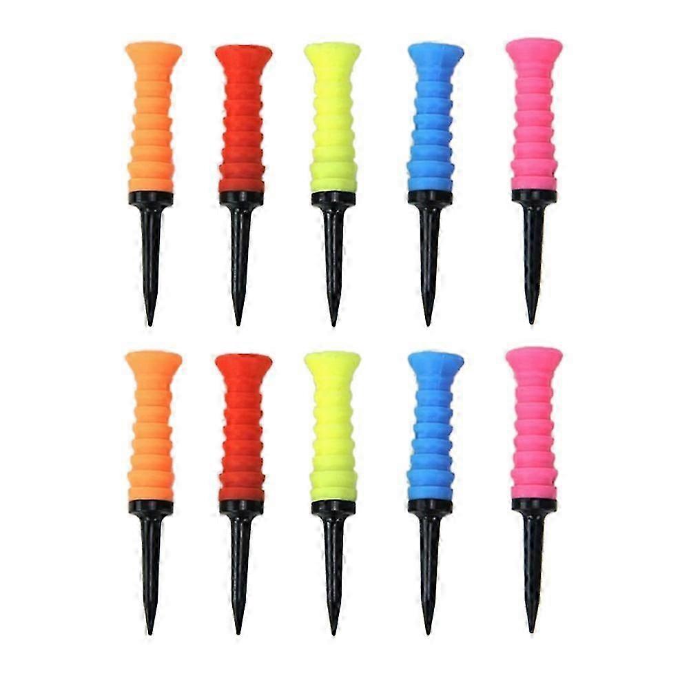 10PC Golf Ball TEE Bouncy Elastic Ball Rack Practical Compact and Light Training Accessories Color