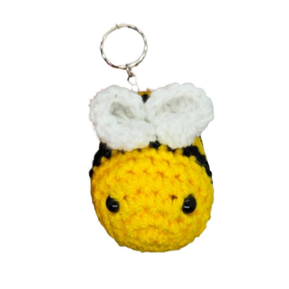 Handmade Crocheted Bee Keyring by Taloulaloops