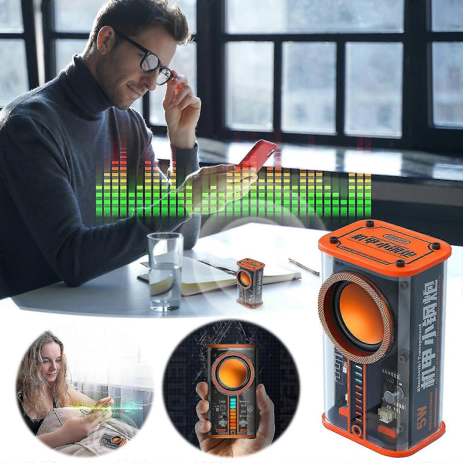 Transparent Mecha Bluetooth Speaker Sound And Light Subwoofer Series Bluetooth 5.0 Creative Small Speaker Transparent Mecha Wireless Bluetooth Speaker