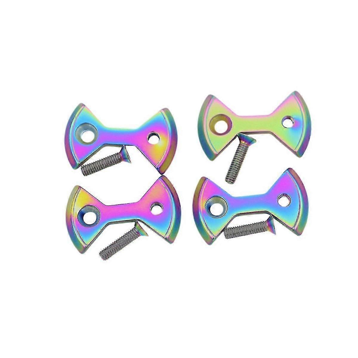 1 Set Titanium Bike Locking Pedal Bicycle Pedal Plate Bow Tie Shape For Zero Light Action Screws Bo