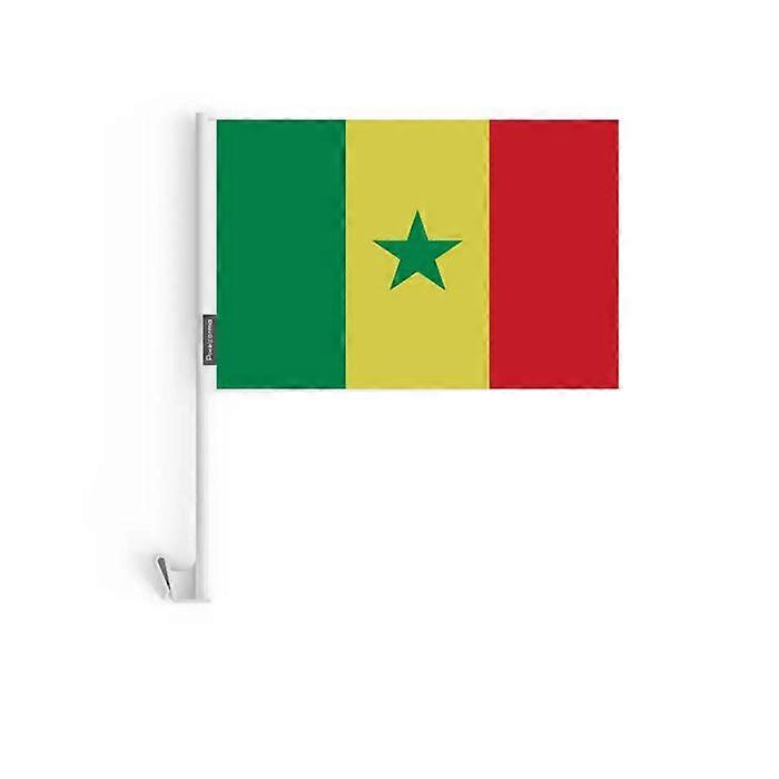 Senegal Car Flag – 14 x 21 cm – Polyester Fabric – Window Attachment – 10 pieces