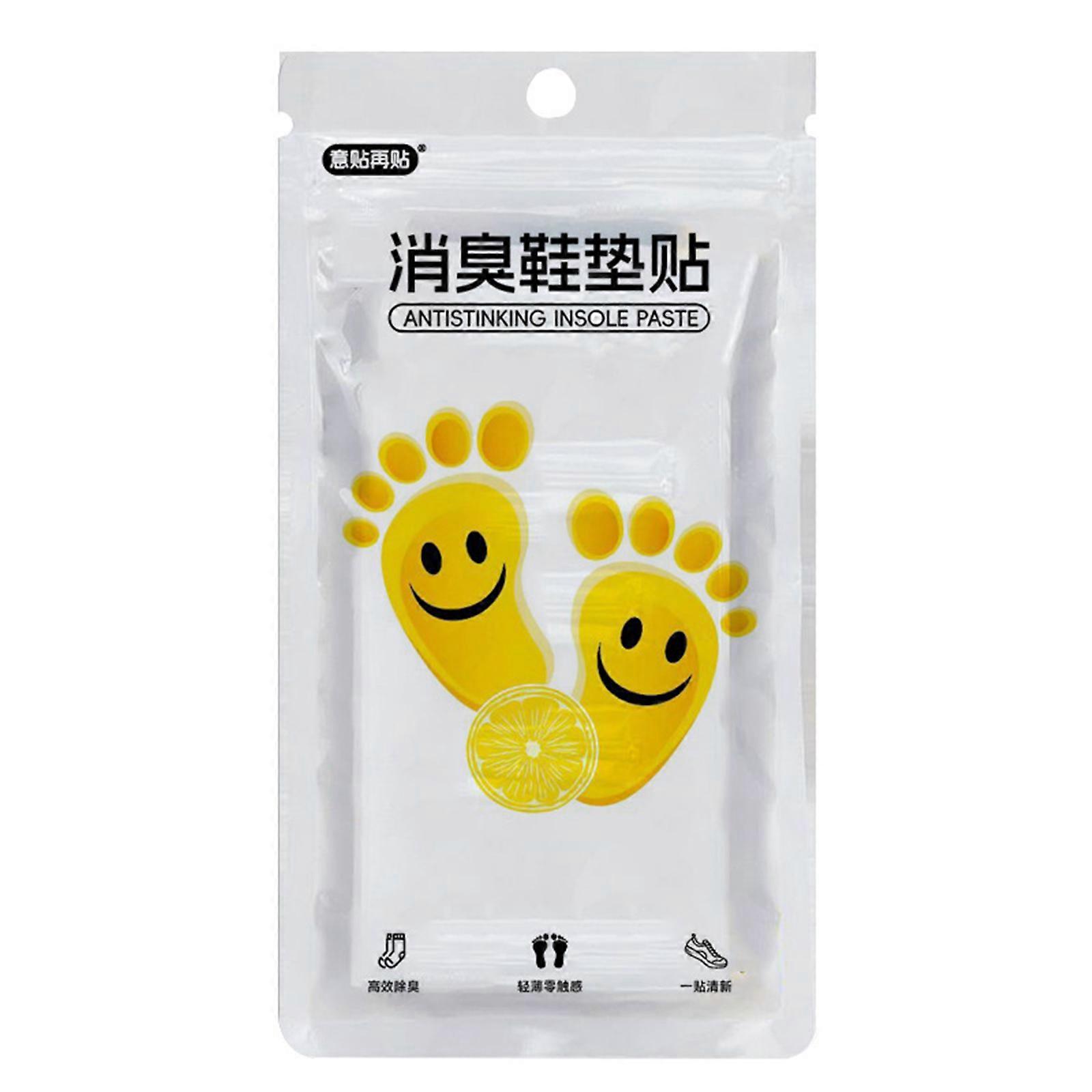 10Pcs Foot Odor Eliminating Patches Seankers Shoes Deodorant Lemon Scent Insoles Stickers for Comfort and Freshness