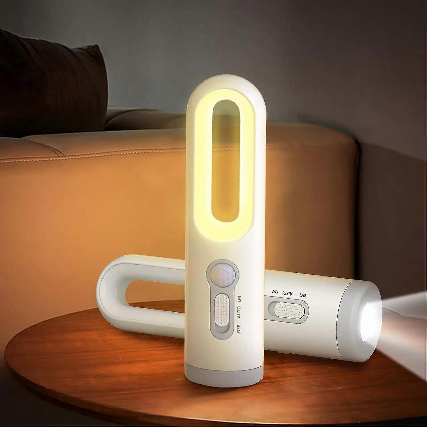 Motion Sensor Night Light Portable Flashlight with Dusk to Dawn Sensor for Bedroom, Bathroom, Camping, LED, Energy-Efficient