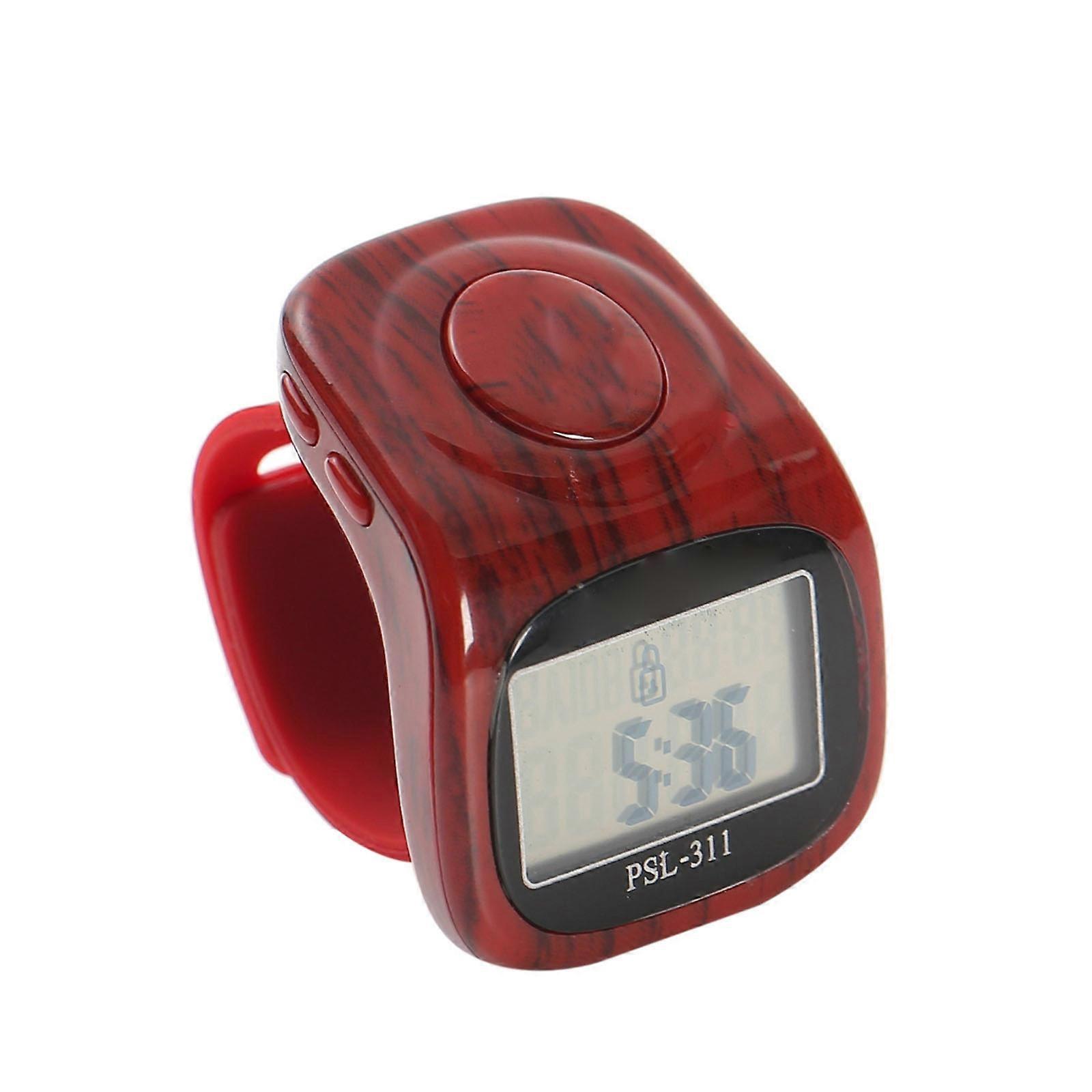 8 Channel Intelligent Digital LCD Display Electronic Finger Rings Hand Tally Counter Prayer Counter Clickers Red