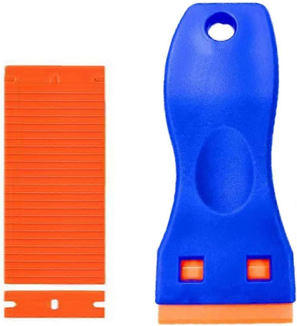 1PCS Mini Plastic Scraper with 20 Plastic Blades, Plastic Scraper, Adhesive Residue Remover for Removing Window Stickers Car Stickers, Label Remover