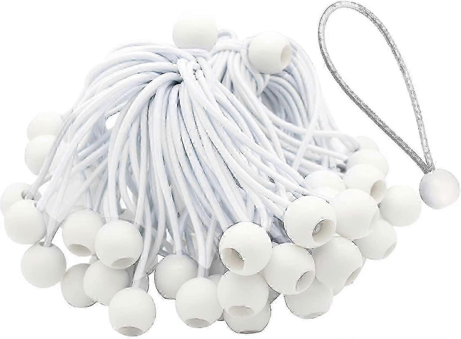 50 Pack Long Buckle Bungee Cords for Tarp and Banner Fixing