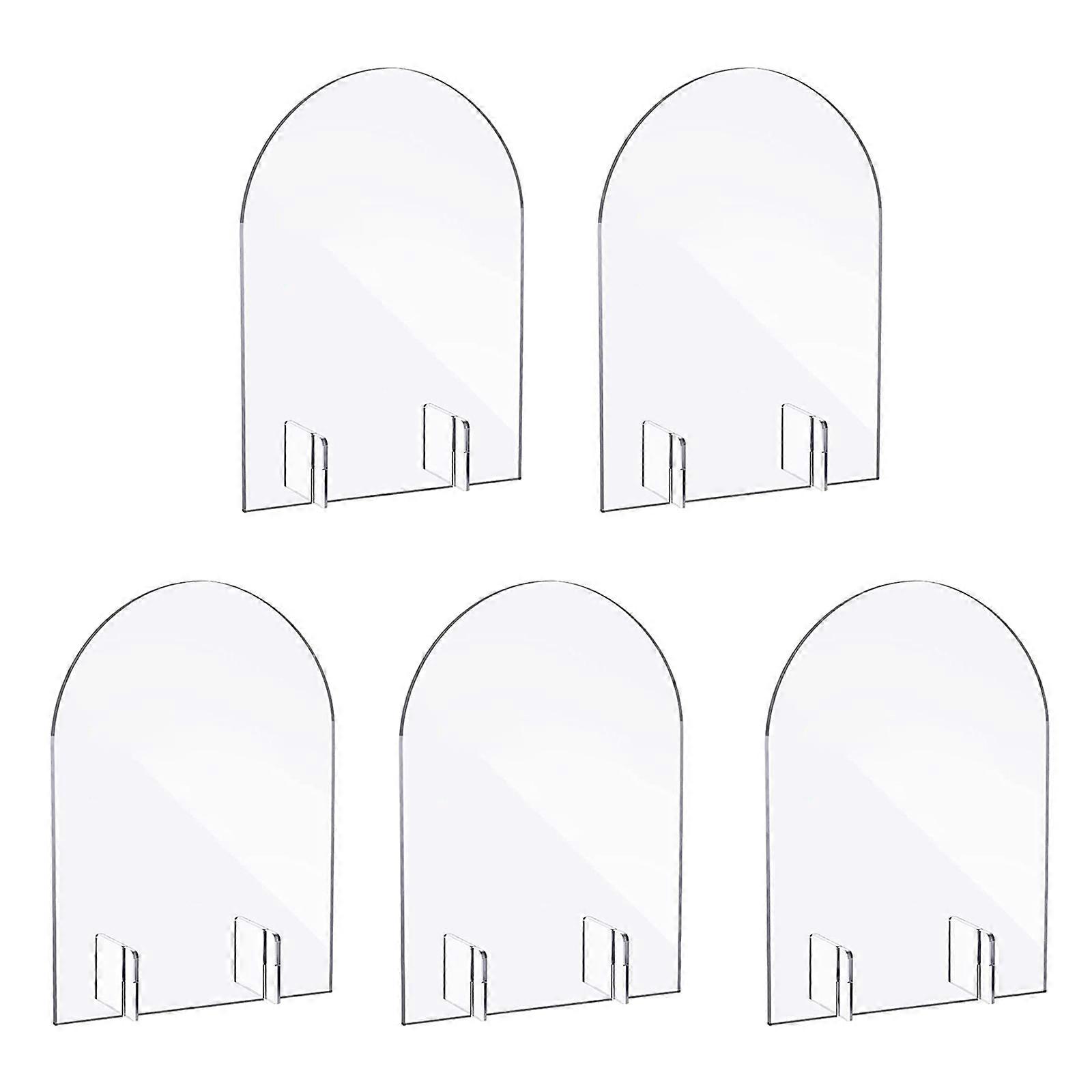 5pcs Clear Arch Table Sign with Stand Acrylic Blank Plate Seating Cards Guest Name Card Table Numbers for Wedding Party