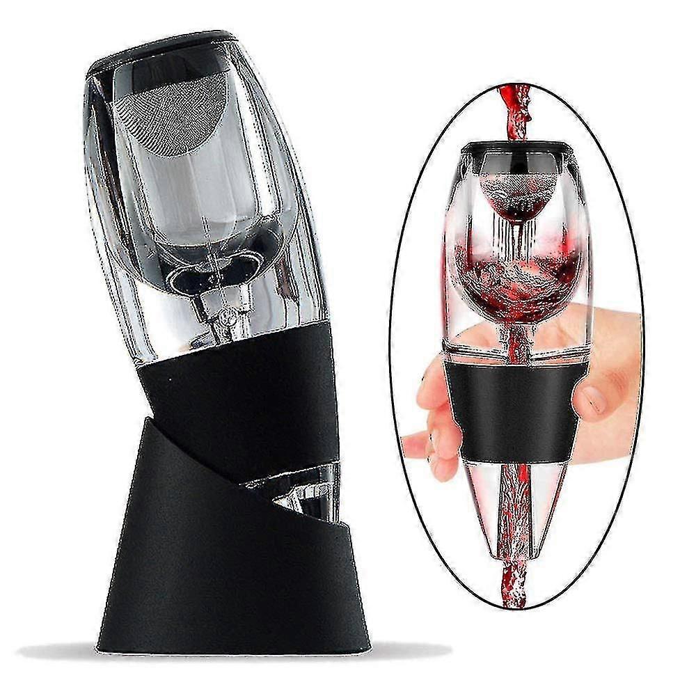 Wine Aerator Decanter Spout Set With Filter (black)