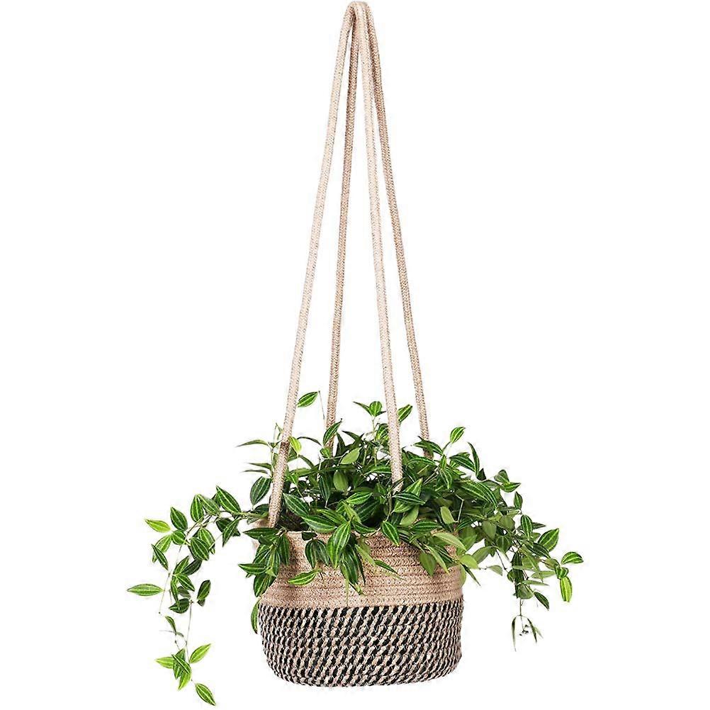 Macrame Hanging Basket Plant Hanger Hanging Flower Pot with Cotton Rope Plant Holder Plant Hanger Flower Pot Hanger for Indoor Outdoor Wall Decoration