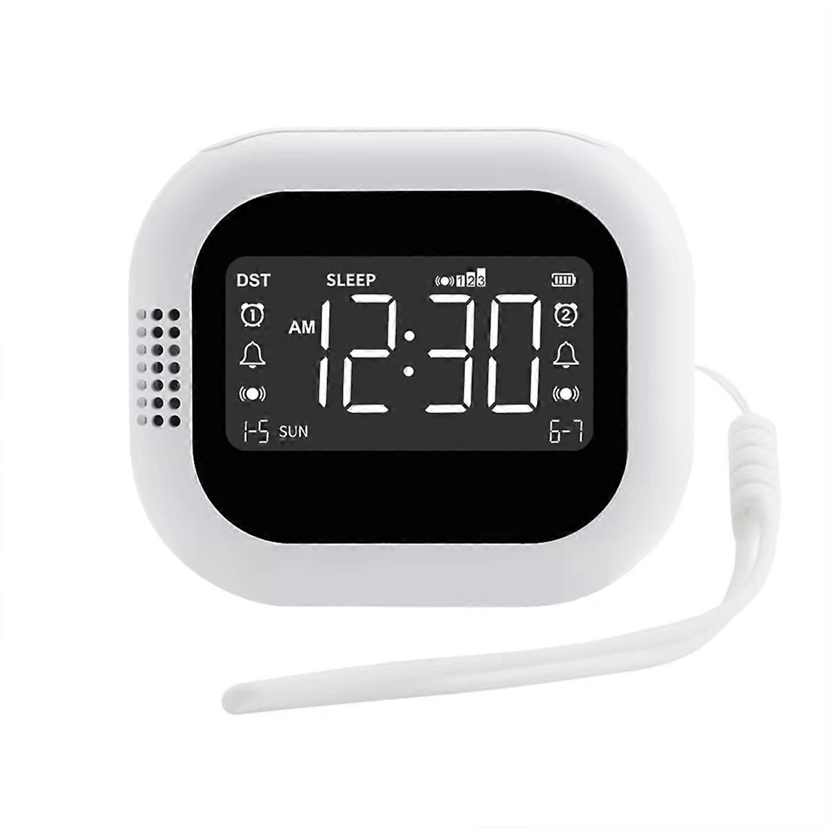 LED Display Vibration Alarm Clock Rechargeable White Noise Natural Sound Multifunctional Clock Stud