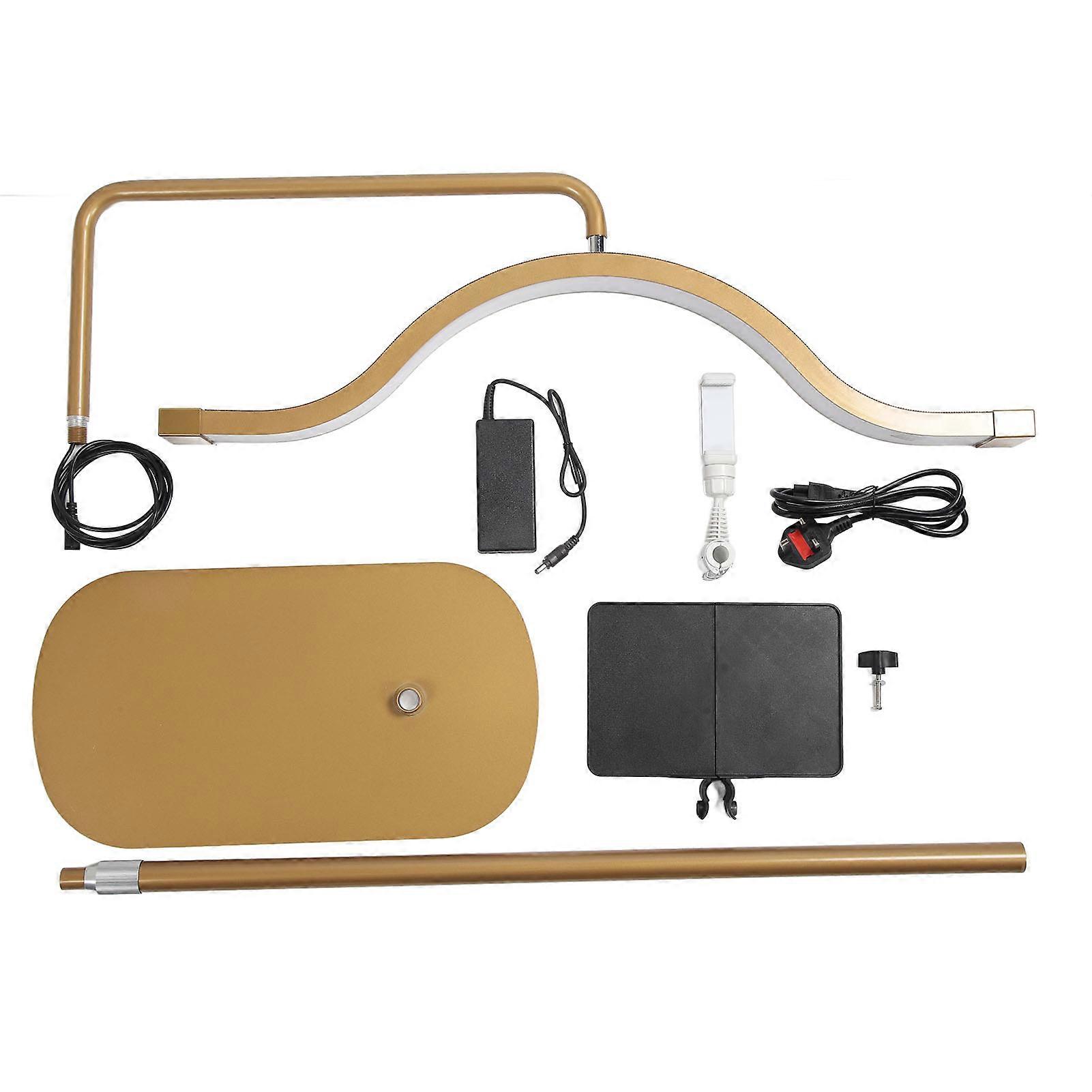 Rotating Half Moon Floor Lamp for Lash Extensions - Adjustable Brightness & Phone Holder