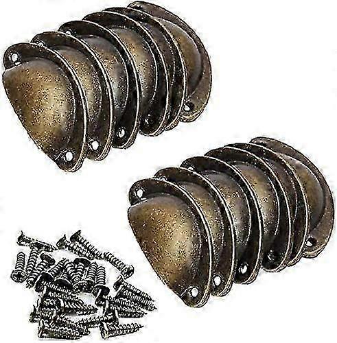 Retro Shell Drawer Knob Handle with 24 Screws - 12pcs 8cm