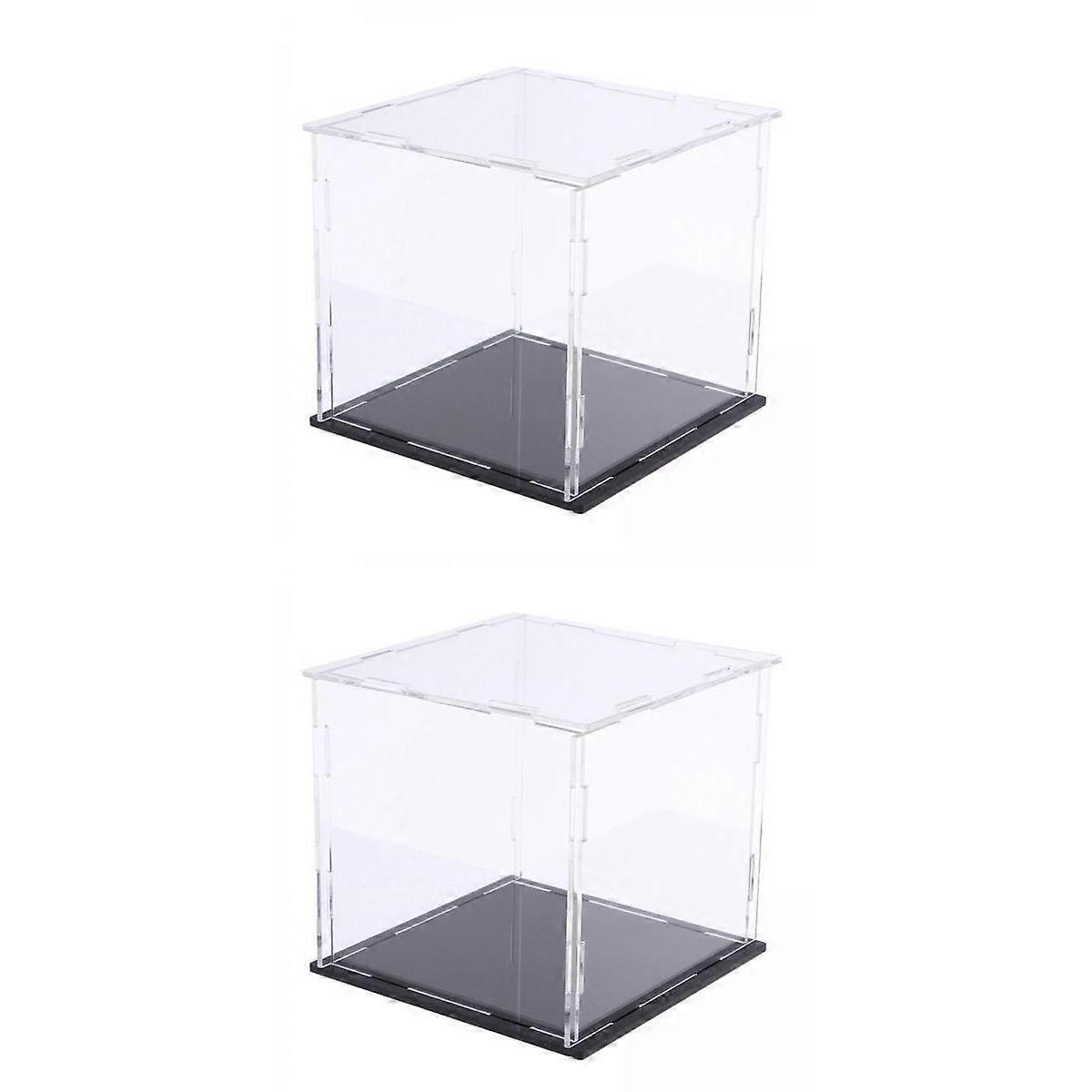 2x Acrylic Display Case Showcase Storage Holder Toy Figurines