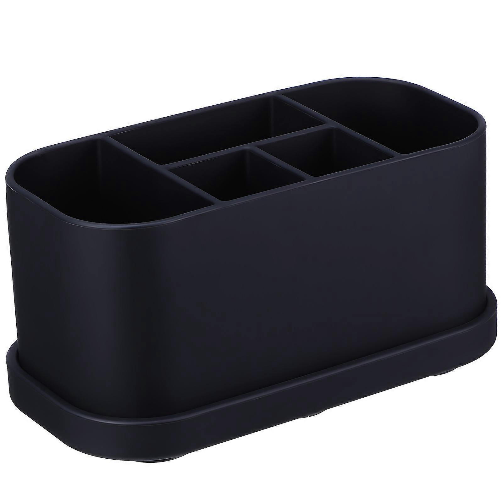 Toothbrush Holder with Drain, Removable Bottom Tray, Ideal for Small Item Storage