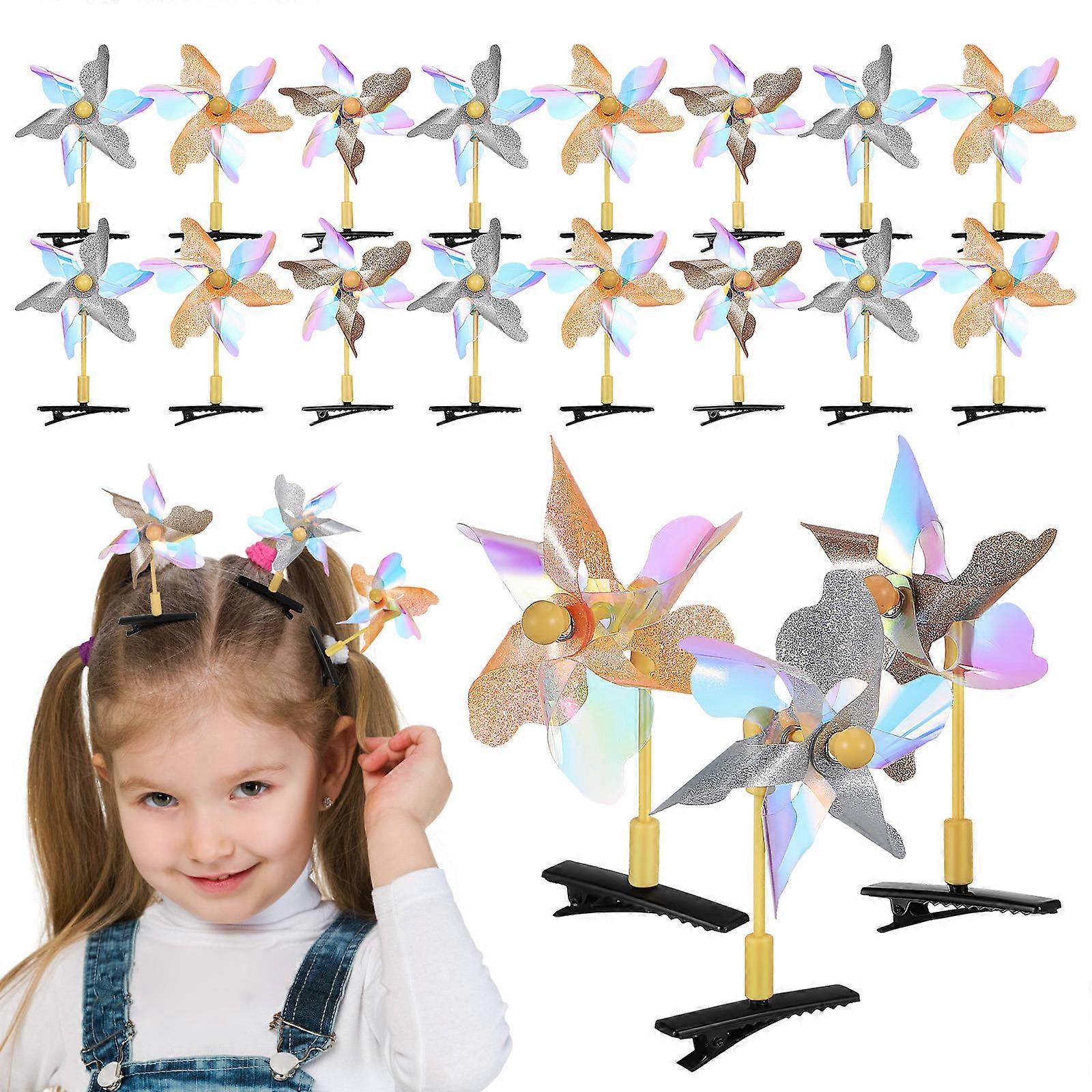 20pcs Windmill Hair Clips with Sequins Fun, Eye Catching Hair Accessories for Women, Perfect for Parties, Birthdays, and Everyday Use