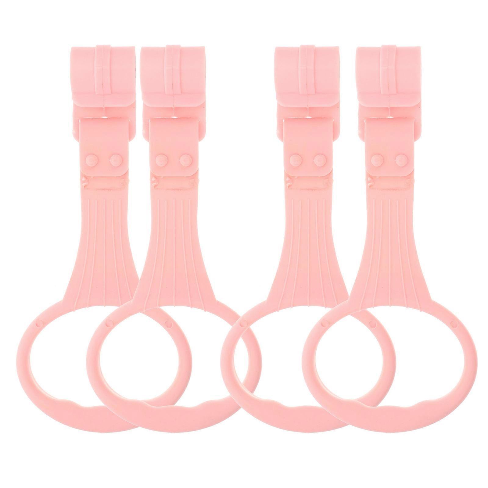 Portable Pull Up Rings for Crib with Smooth Edges Safe Walking Assistant for Standing Training, Hanging Exercise Rings for Playpen (Pink)