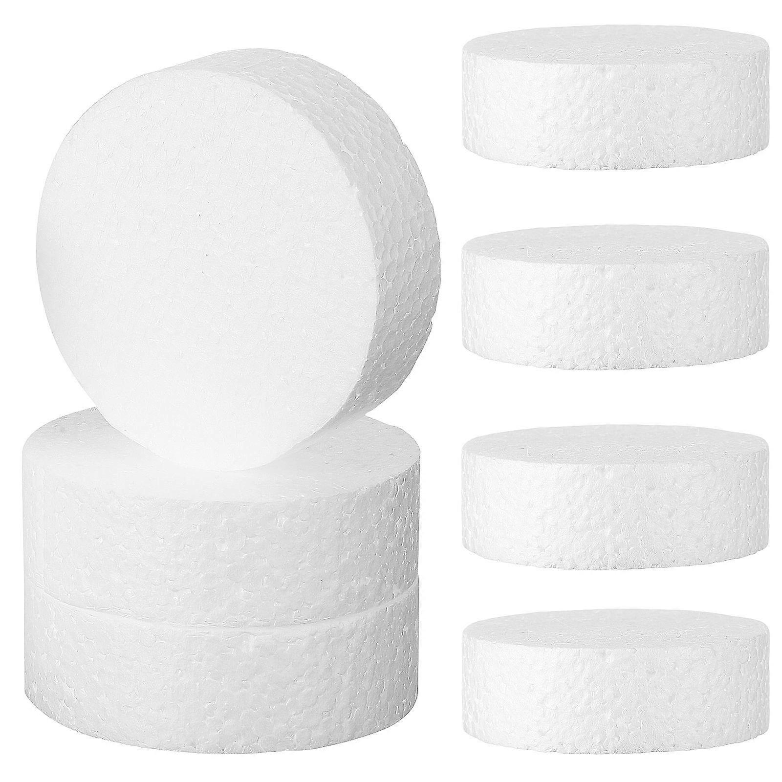 7pcs Round Foam Circles & Cylinders – Smooth Craft Foam Discs for DIY Sculpting, Painting & Floral Arrangements – Safe & Versatile