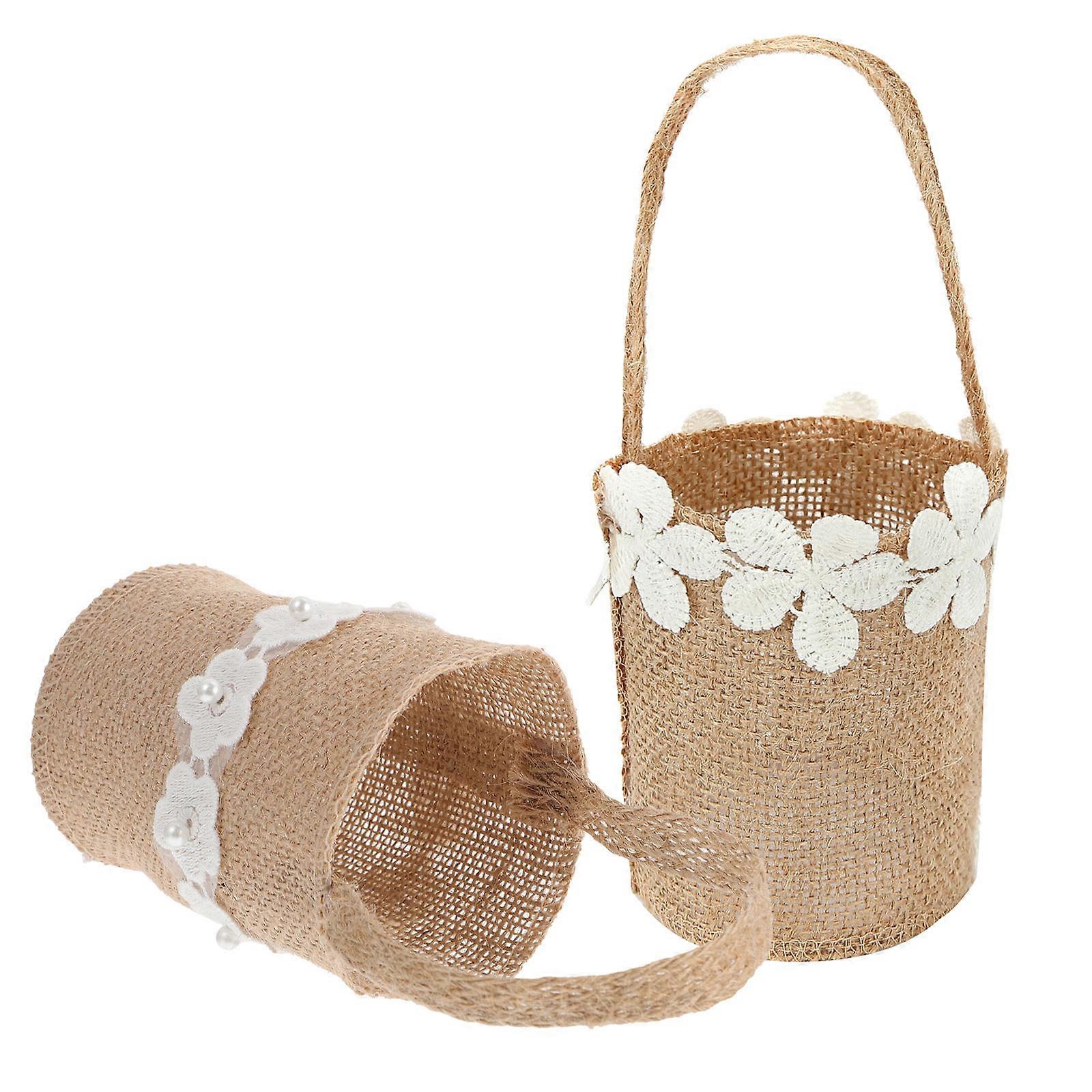 Classic Flower Girl Basket, Suitable for Storing Candies and , Bridal Essential